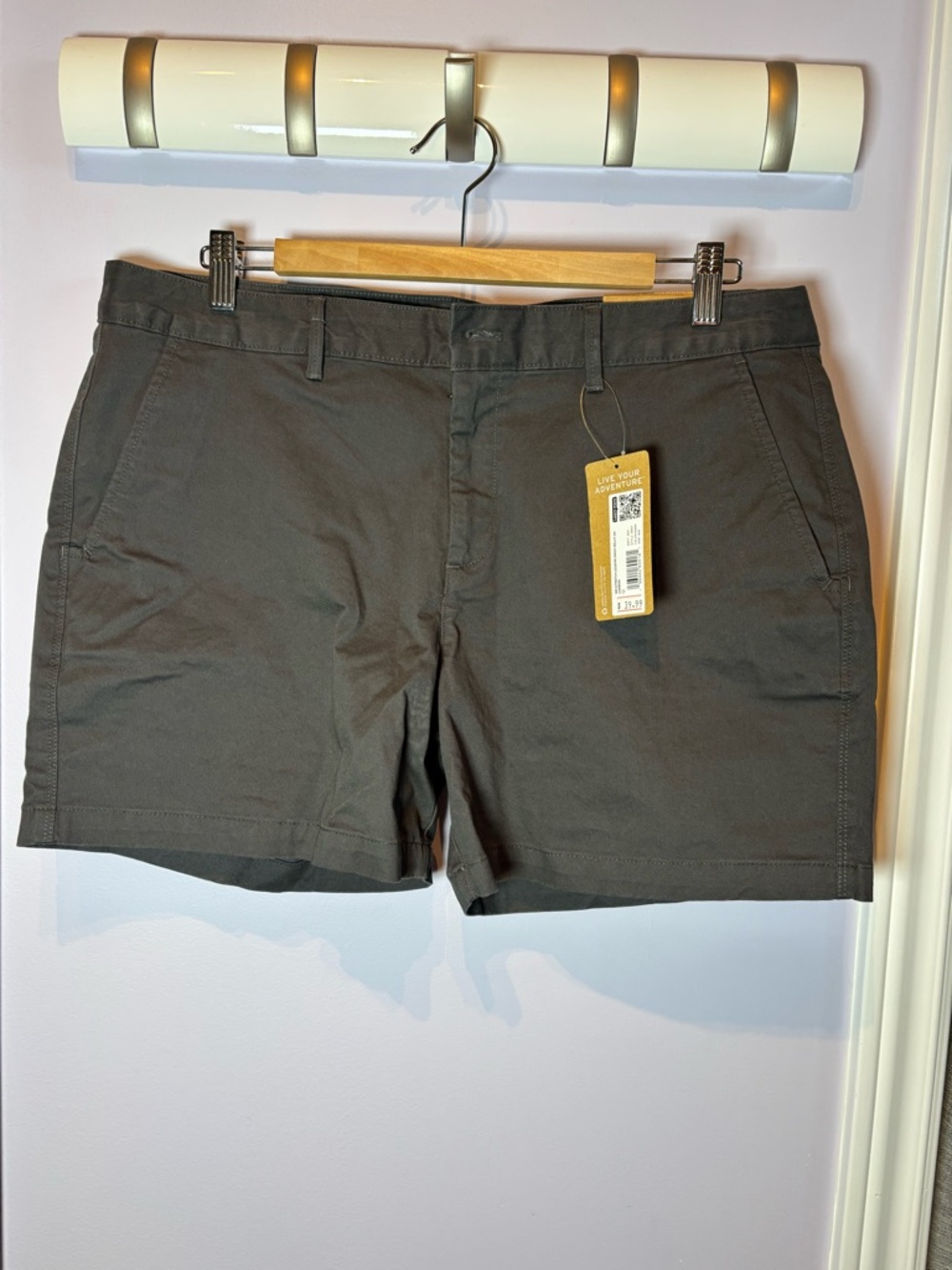 Eddie Bauer Women's Flat Front Shorts - Dark Grey Size 12